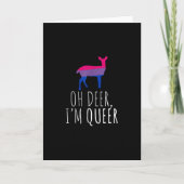 Carte Oh Deer Queer Bisexual Pride GFolded Greeting Card (Devant)