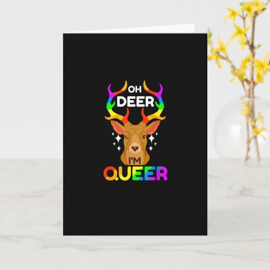 Carte Oh Deer Queer Creative Modern Style (Fleur jaune)