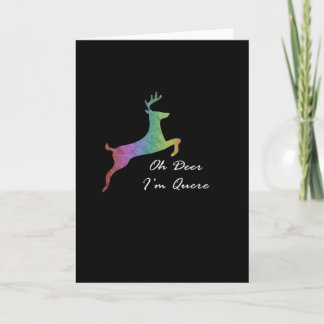 Carte Oh Deer Queer Funny Pun LGBT PFolded Greeting Card