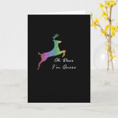 Carte Oh Deer Queer Funny Pun LGBT PFolded Greeting Card (Fleur jaune)