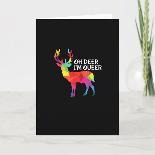 Carte Oh Deer Queer Funny Pun LGBT Pride Design (Devant)