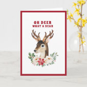 Carte Oh Deer Quel Noël d'année (Fleur jaune)