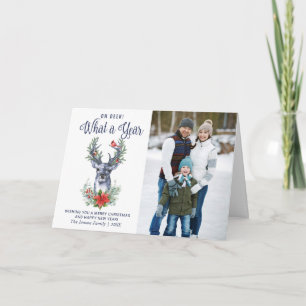 Carte Oh Deer Quelle année Joyeux Noël PHOTO Holiday