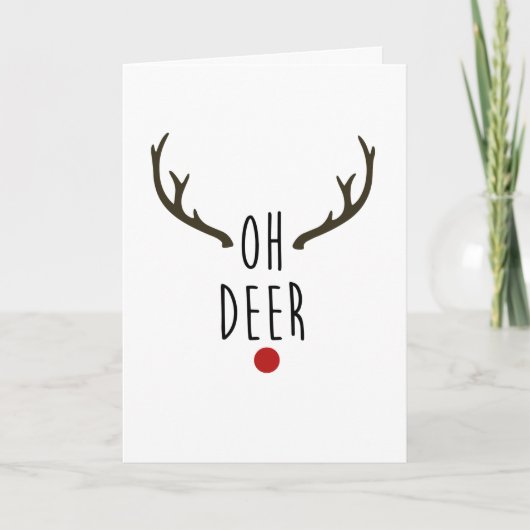 Carte OH DEER Reindeer Noël Merci de vacances (Devant)