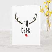 Carte OH DEER Reindeer Noël Merci de vacances (Fleur jaune)