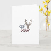 Carte Oh Deer Retro Classic Design Folded Greeting Card (Fleur jaune)