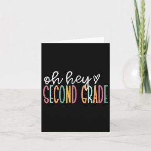 Carte Oh Hey Deuxième Année Retour À L'École Heureux Pre