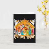 Carte Oh Holy Night Christian Nativity Scene Christmas R (Fleur jaune)
