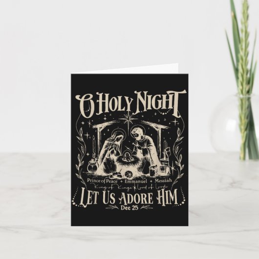 Carte Oh Holy Night Let Us Adore Him Christmas Christian (Devant)