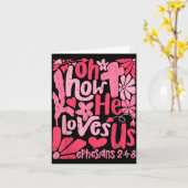 Carte Oh How He Loves Us Boho Valentine Flower Jesus Chr (Fleur jaune)