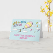 Carte Oh, Les Endroits Où Elle Va ! - Premier anniversai (Fleur jaune)