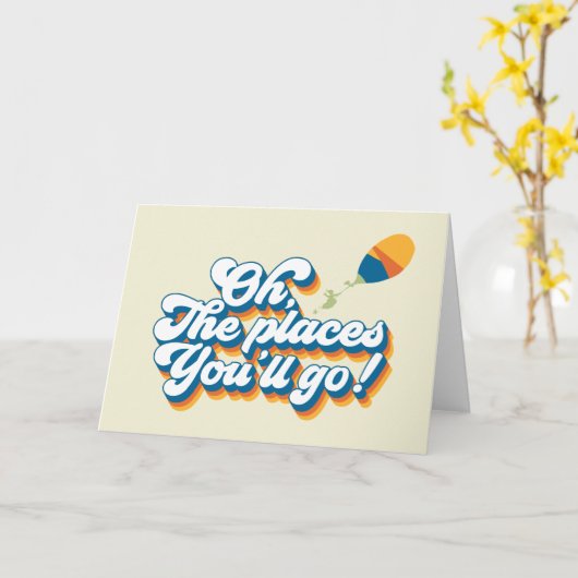 Carte Oh, Les Endroits Où Tu Vas Aller ! Devis avec ball (Fleur jaune)