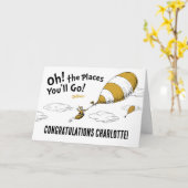 Carte Oh, Les Endroits Où Tu Vas Aller ! Graduation rétr (Fleur jaune)