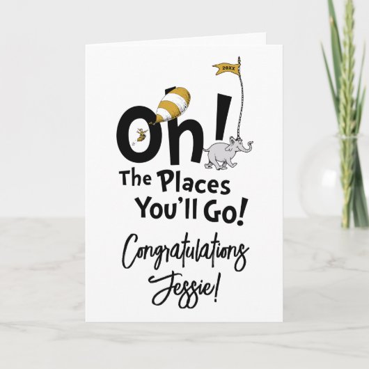 Carte Oh, Les Endroits Où Tu Vas Aller ! Graduation rétr (Devant)