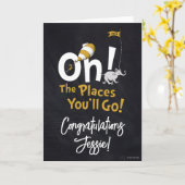 Carte Oh, Les Endroits Où Tu Vas Aller ! Graduation rétr (Fleur jaune)