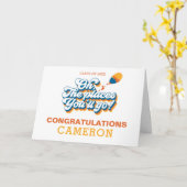 Carte Oh, Les Endroits Où Tu Vas Aller ! Graduation rétr (Fleur jaune)