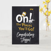Carte Oh, les endroits où vous irez ! Rétro diplômé (Fleur jaune)
