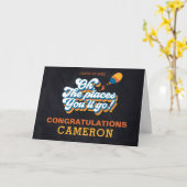 Carte Oh, les endroits où vous irez ! Rétro remise des d (Fleur jaune)