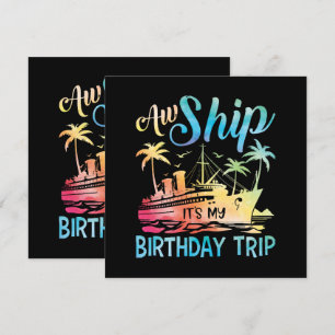 Carte Oh mon bateau c'est mon voyage d'anniversaire