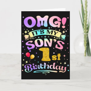 Carte Oh mon dieu, c'est l'anniversaire de mon fils, joy