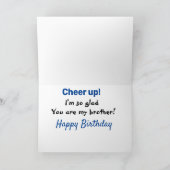 Carte Oh Non, Bro ! Frère Autre Anniversaire Funny Soeur (Intérieur)