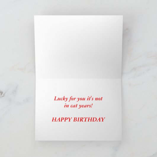 Carte Oh non, pas un autre anniversaire ! Chat Joyeux an (Intérieur)