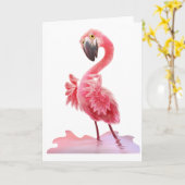 Carte Oh ouais Flamant rose ! (Fleur jaune)