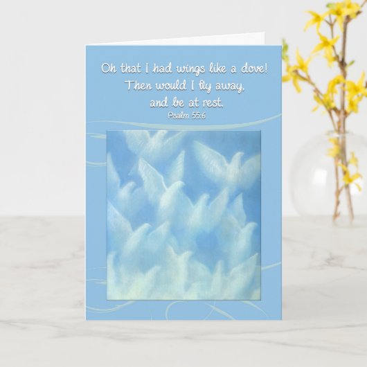 Carte Oh que j'avais des ailes comme une colombe Psaume  (Fleur jaune)