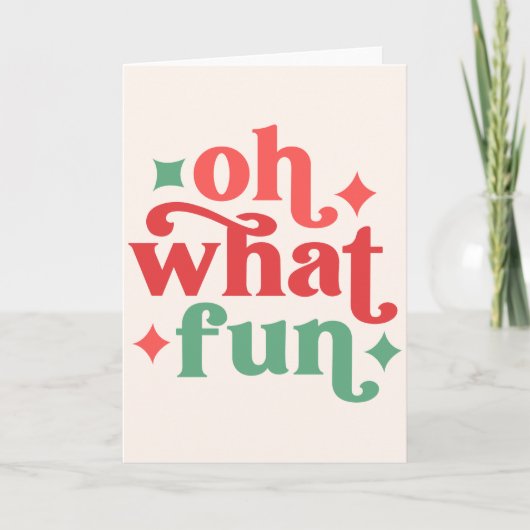 Carte Oh Quel Plaisir - Typographie festive des Fêtes (Devant)