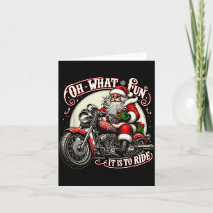 Carte Oh Quelle Joie De Rouler En Moto Biker Santa X