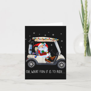 Carte Oh Quelle Joie De Rouler Santa Conduisant Golf Car
