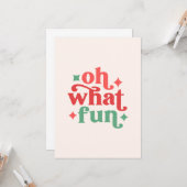Carte Oh Quelle Joie - Typographie festive des Fêtes (Devant/Arrière en situation)