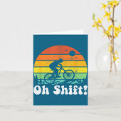 Carte Oh Shift Funny Mountain Bike Rider Biking Retro Cy (Fleur jaune)