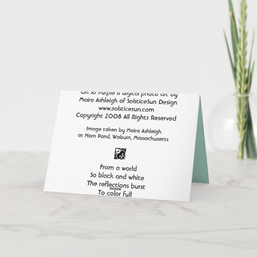 Carte Oh si pourpre (Dos)