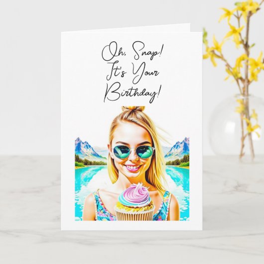 Carte Oh, Snap, c'est ton anniversaire ! (Fleur jaune)