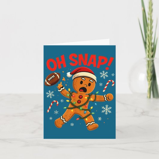 Carte Oh Snap Christmas Gingerbread Funny Football Light (Devant)