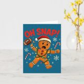Carte Oh Snap Christmas Gingerbread Funny Football Light (Fleur jaune)