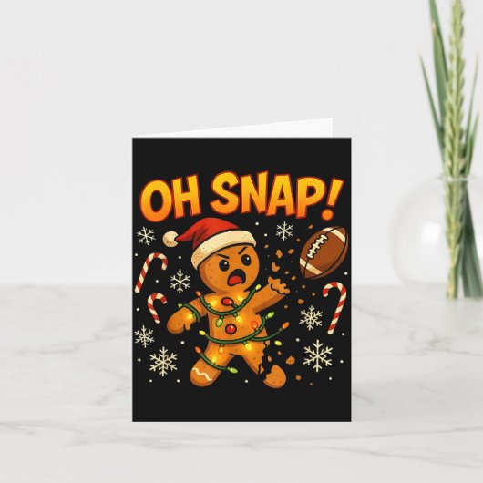 Carte Oh Snap Funny Gingerbread Football Christmas Light (Devant)