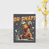 Carte Oh Snap Gingerbread Golfer Golf Christmas Golfing (Fleur jaune)