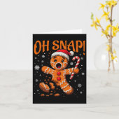 Carte Oh Snap Gingerbread Homme mignon Noël Cookie King (Fleur jaune)