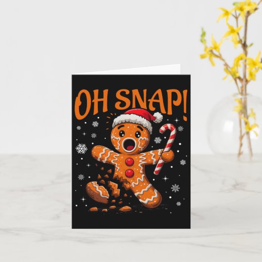 Carte Oh Snap Gingerbread Homme mignon Noël Cookie King (Fleur jaune)
