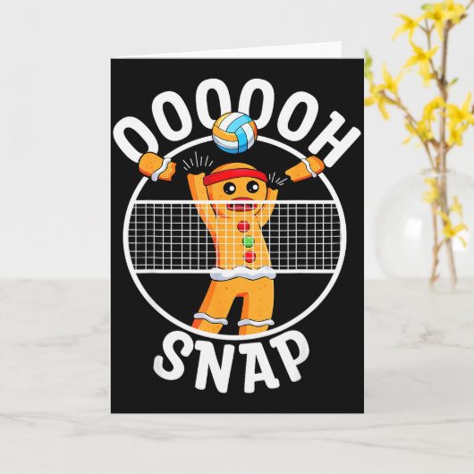 Carte Oh Snap Gingerbread Man Blocker Christmas Volleyba (Fleur jaune)