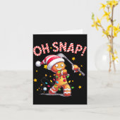 Carte Oh Snap Gingerbreadman Xmas Golfer Golf Christmas (Fleur jaune)