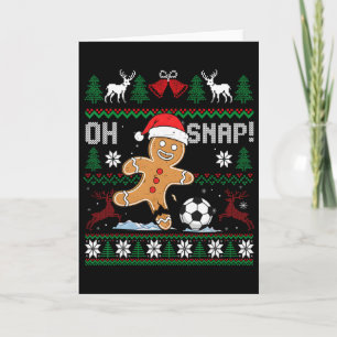 Carte Oh Snap Soccer Gingerbreadman Noël Xmas laid