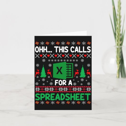 Carte Oh This Calls For A Spreadsheet Christmas Sweater (Devant)