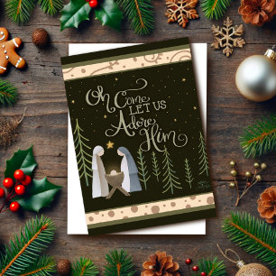 Carte Oh venez, adorons-Le Jésus Noël
