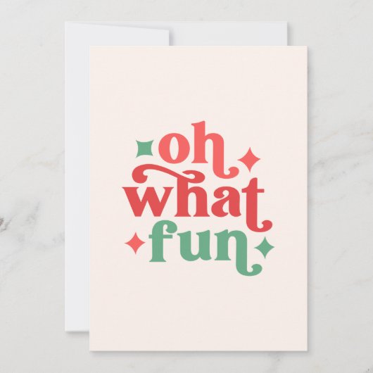 Carte Oh What Fun - Festive Holiday Typographie (Devant)
