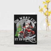 Carte Oh What Fun It Is To Ride Funny Motorcycle Christm (Fleur jaune)