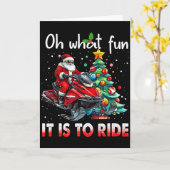 Carte Oh What Fun It Is To Ride Snowmobile Santa Christm (Fleur jaune)