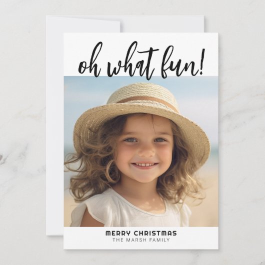 Carte Oh What Fun - Modern Minimal Gallery Photo - noir (Devant)